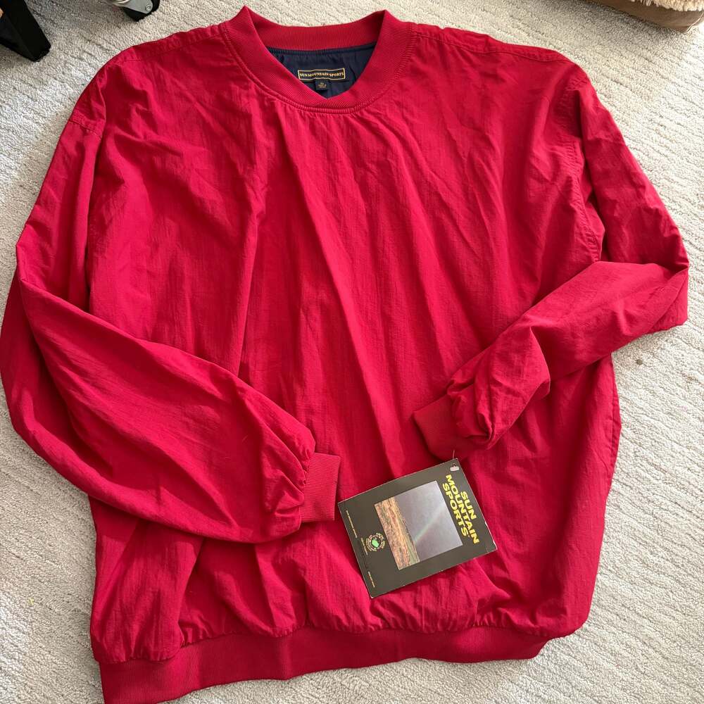 VTG Headwind Sun Mountain Sports Golf Windbreaker Pullover Red Sz L Made USA